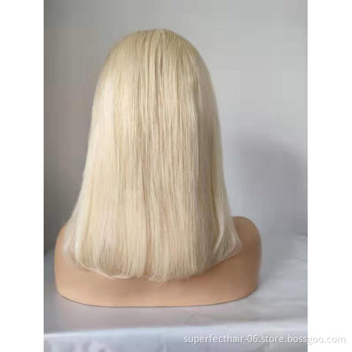 Wholesale 13X4 Bob Lace Front Wig Human Hair 150% Brazilian Remy Orange Blonde Pink  Blue Green Grey Colored Short Bob